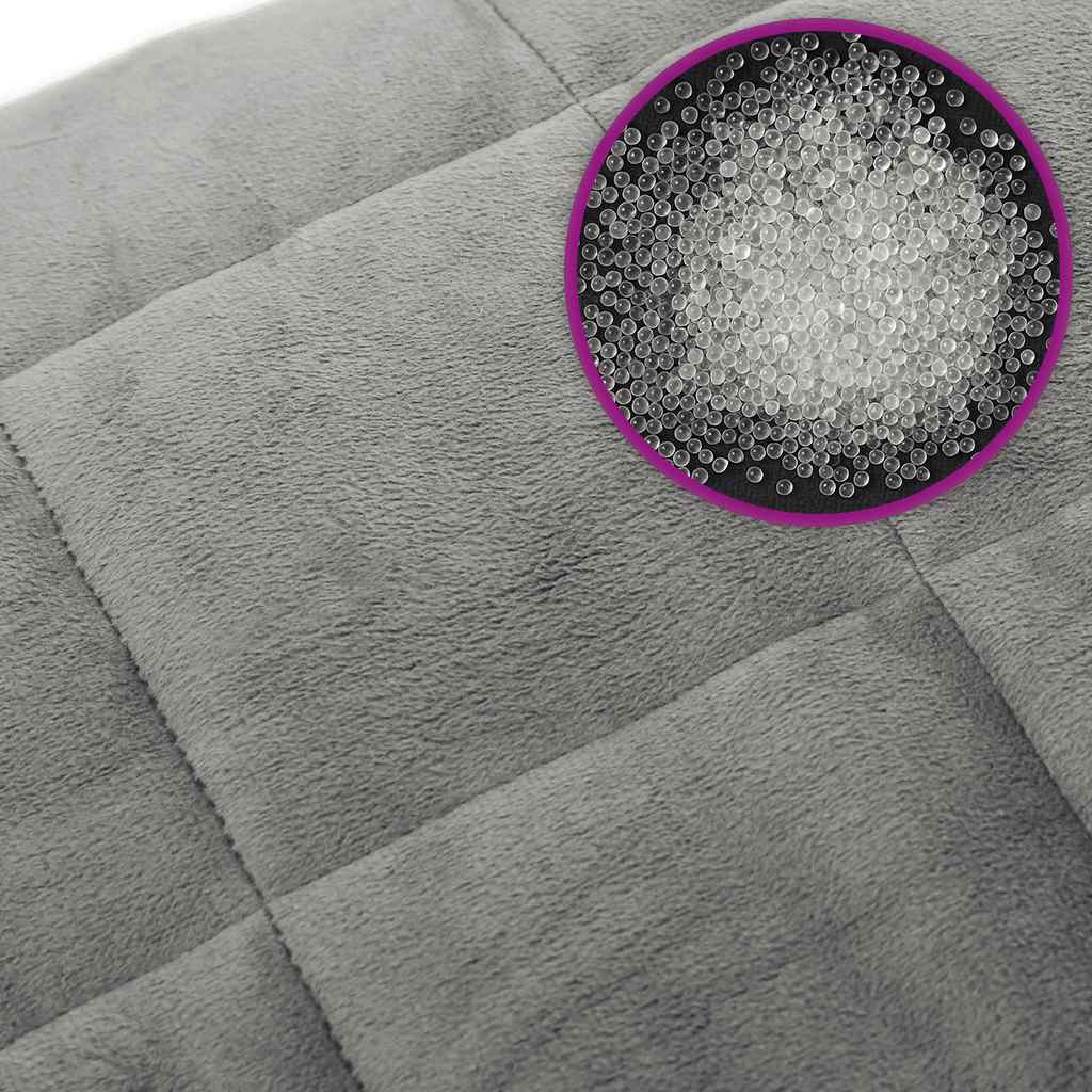 vidaXL Weighted Blanket Grey 200x200 cm 13 kg Fabric 6