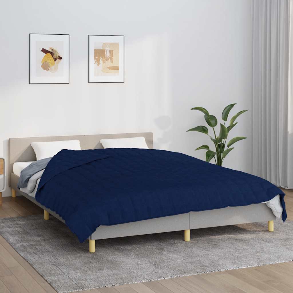 vidaXL Weighted Blanket Blue 220x235 cm King 15 kg Fabric 1