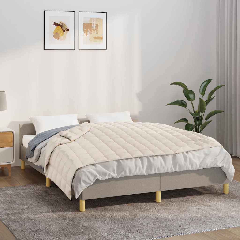 vidaXL Weighted Blanket Light Cream 138x200 cm Single 10 kg Fabric 1