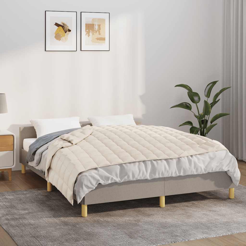 vidaXL Weighted Blanket Light Cream 150x200 cm 7 kg Fabric 1