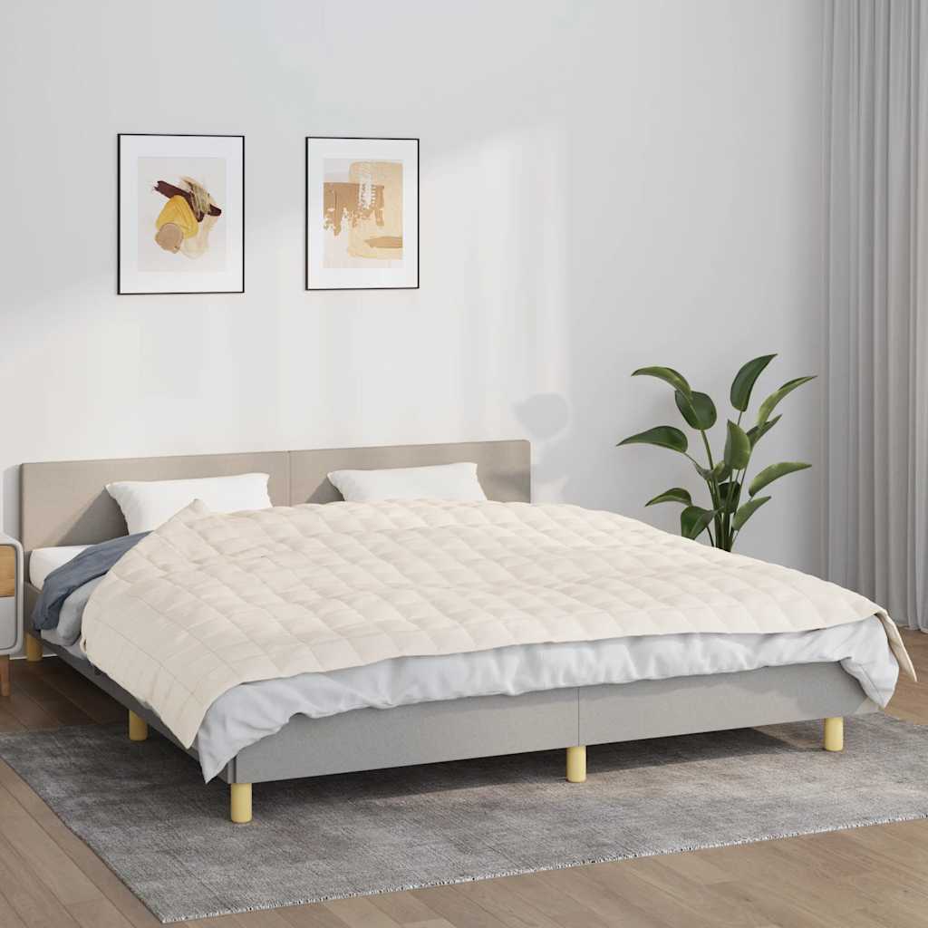 vidaXL Weighted Blanket Light Cream 155x220 cm 7 kg Fabric 1