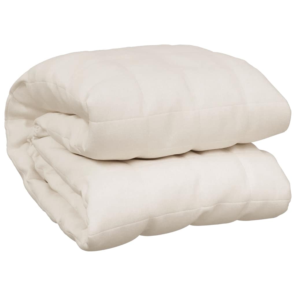 vidaXL Weighted Blanket Light Cream 155x220 cm 11 kg Fabric 2