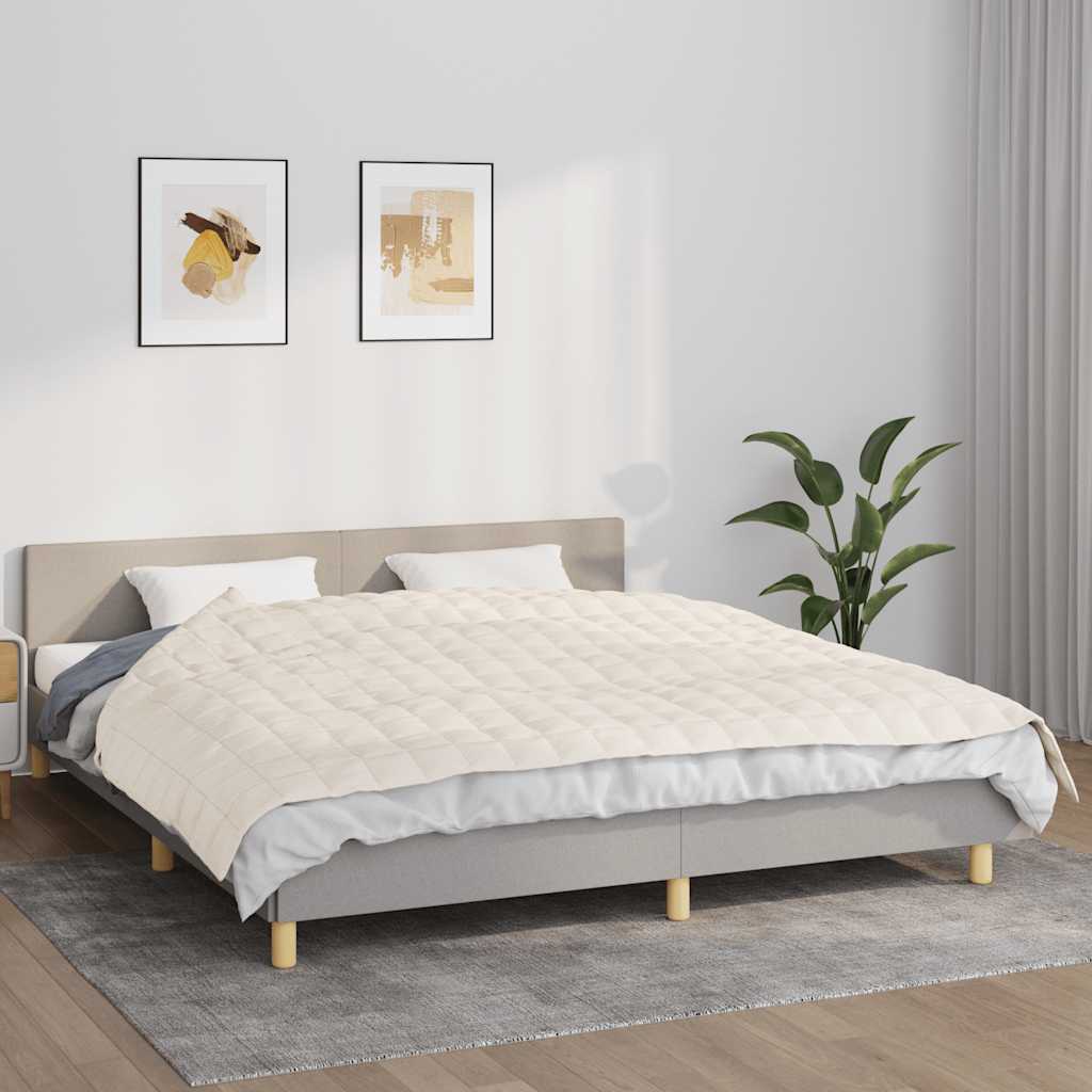 vidaXL Weighted Blanket Light Cream 155x220 cm 11 kg Fabric 1