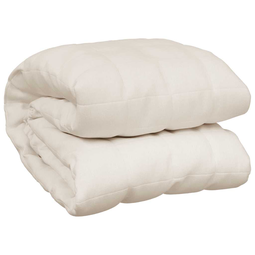 vidaXL Weighted Blanket Light Cream 200x200 cm 9 kg Fabric 2