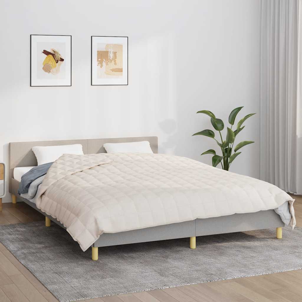 vidaXL Weighted Blanket Light Cream 200x200 cm 9 kg Fabric 1