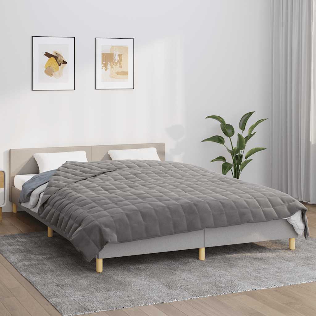 vidaXL Weighted Blanket Grey 200x200 cm 9 kg Fabric 1