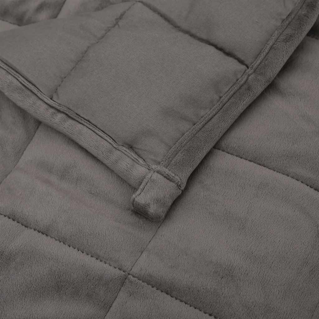 vidaXL Weighted Blanket Grey 220x235 cm King 15 kg Fabric 5