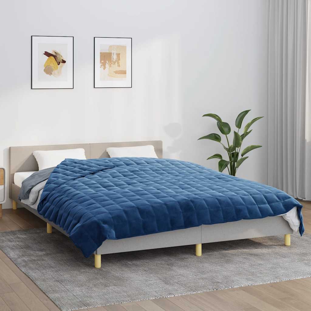 vidaXL Weighted Blanket Blue 200x225 cm 13 kg Fabric 1