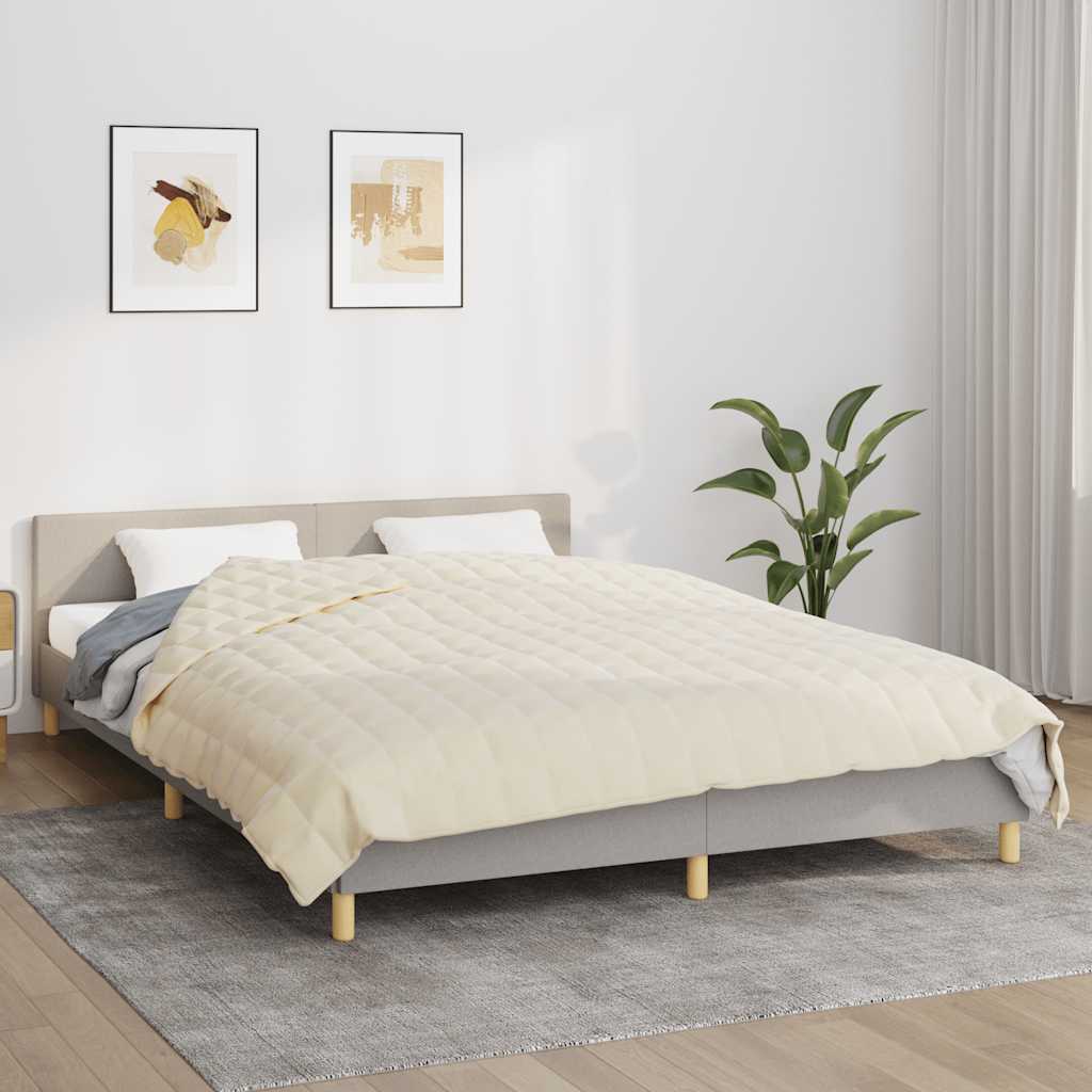 vidaXL Weighted Blanket Light Cream 200x200 cm 13 kg Fabric 1