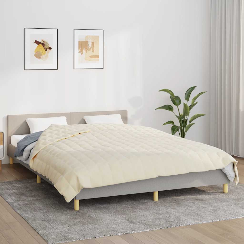 vidaXL Weighted Blanket Light Cream 200x225 cm 13 kg Fabric 1