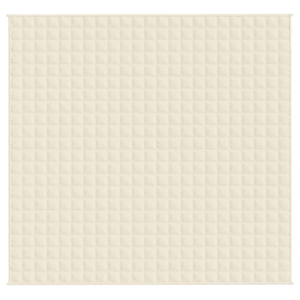 vidaXL Weighted Blanket Light Cream 220x235 cm King 15 kg Fabric 3