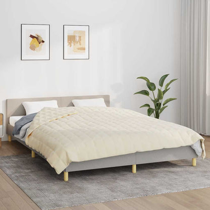 vidaXL Weighted Blanket Light Cream 220x235 cm King 15 kg Fabric 1