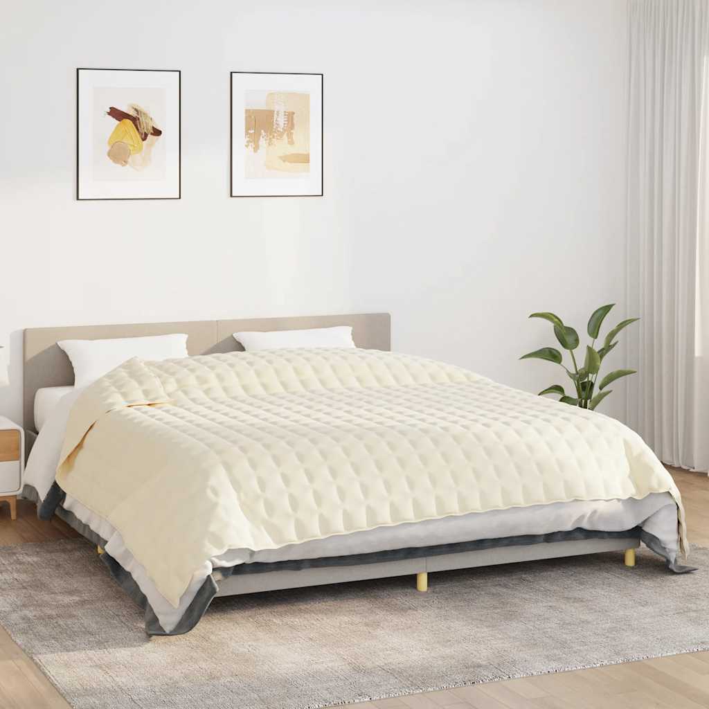 vidaXL Weighted Blanket Light Cream 220x260 cm 15 kg Fabric 1