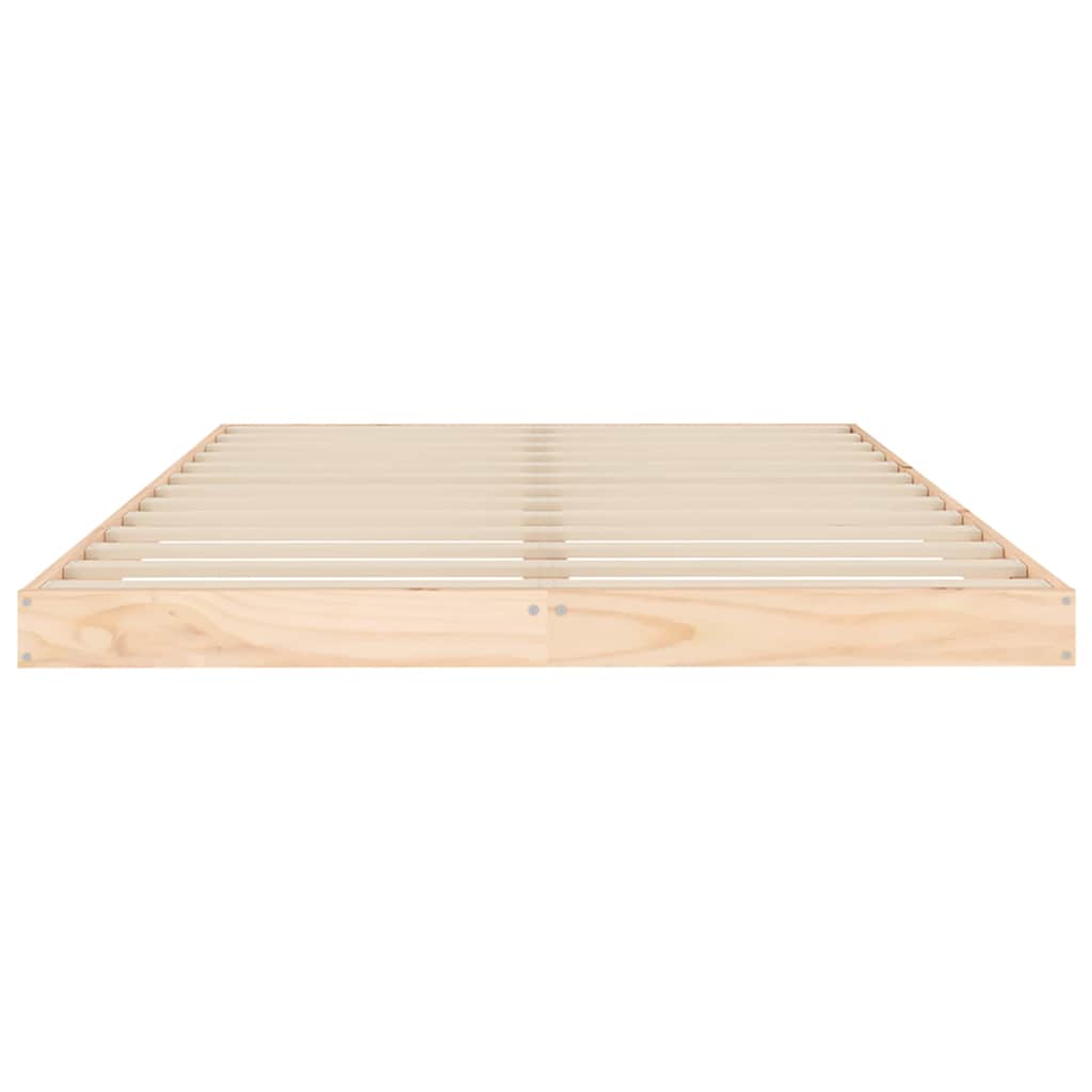 Bed Frame without Mattress Solid Wood Pine Length 200 cm Natural 120 cm