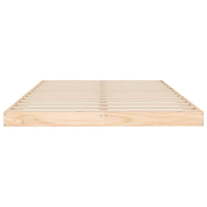 Bed Frame without Mattress Solid Wood Pine Length 200 cm Natural 120 cm
