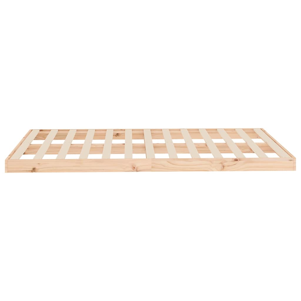 Bed Frame without Mattress Solid Wood Pine Length 200 cm Natural 120 cm