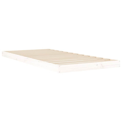 vidaXL Bed Frame without Mattress White 90x200 cm Solid Wood Pine 4