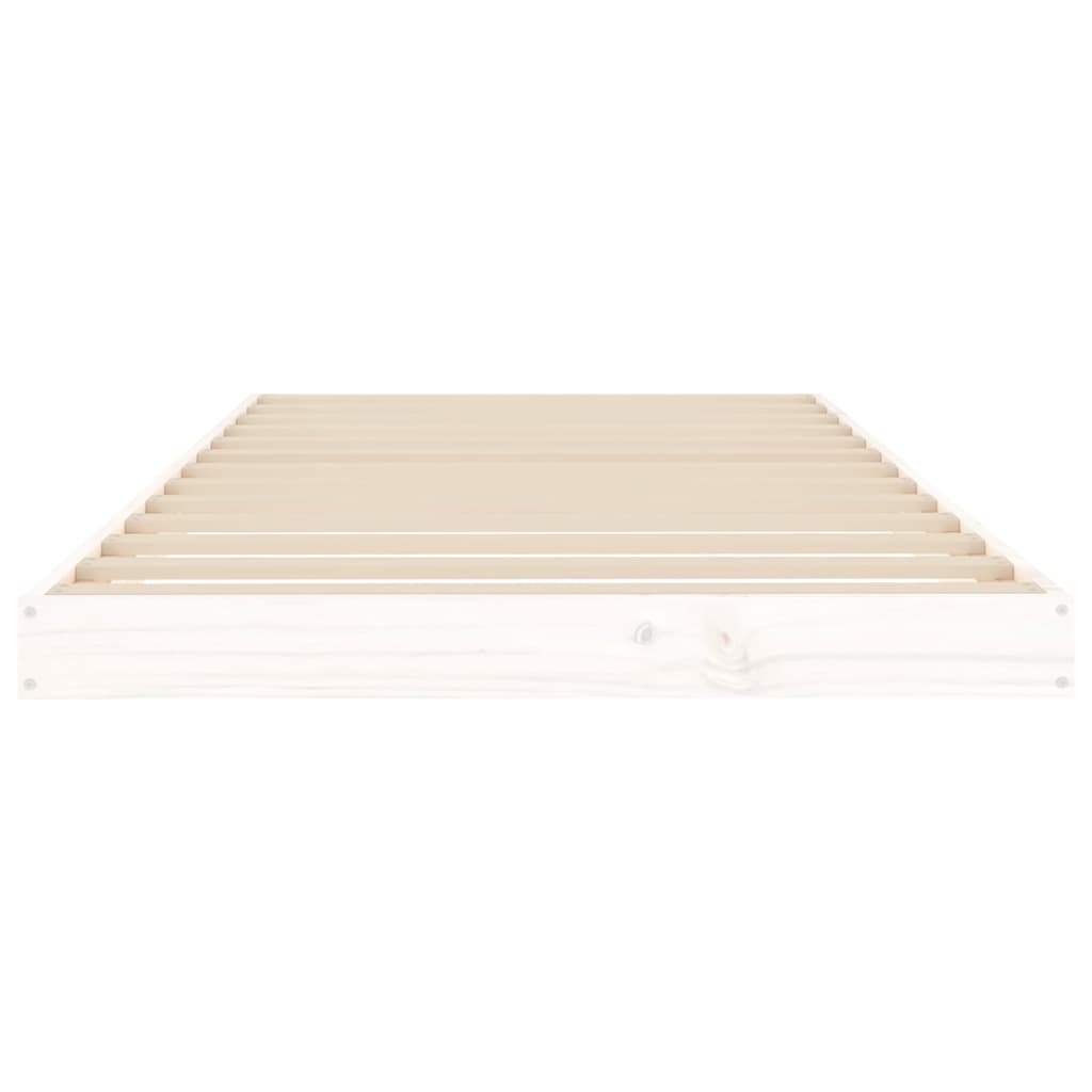 vidaXL Bed Frame without Mattress White 90x200 cm Solid Wood Pine 5