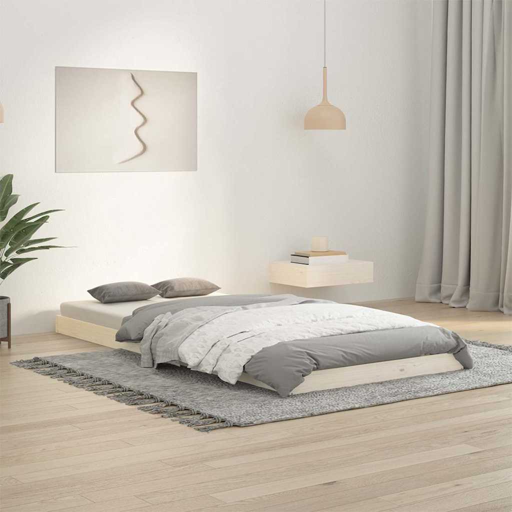 vidaXL Bed Frame without Mattress White 90x200 cm Solid Wood Pine 1