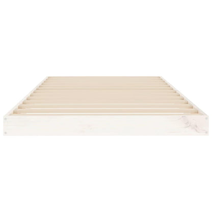 vidaXL Bed Frame without Mattress White 90x190 cm Single Single Solid Wood Pine 5
