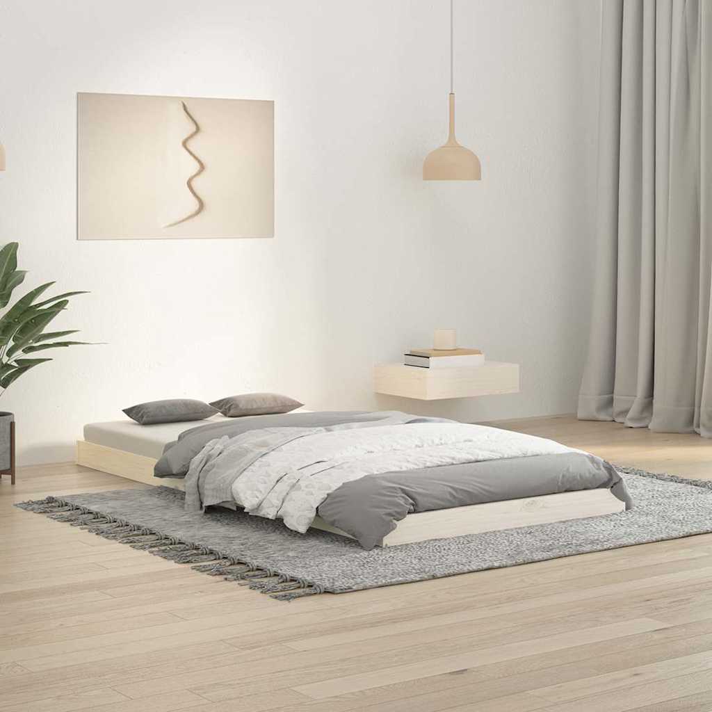 vidaXL Bed Frame without Mattress White 90x190 cm Single Single Solid Wood Pine 1
