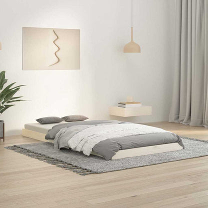 vidaXL Bed Frame without Mattress White 90x190 cm Single Single Solid Wood Pine 1