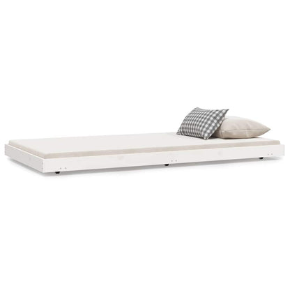 vidaXL Bed Frame without Mattress White 100x200 cm Solid Wood Pine 2