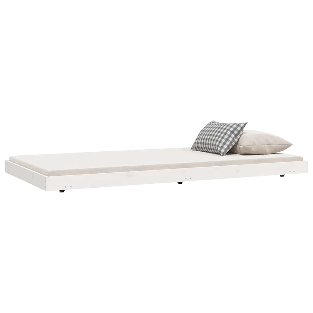 vidaXL Bed Frame without Mattress White 100x200 cm Solid Wood Pine 3