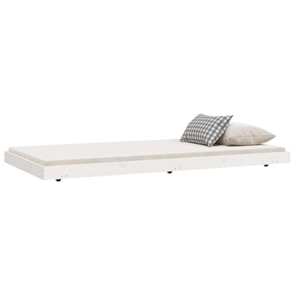 vidaXL Bed Frame without Mattress White 100x200 cm Solid Wood Pine 3