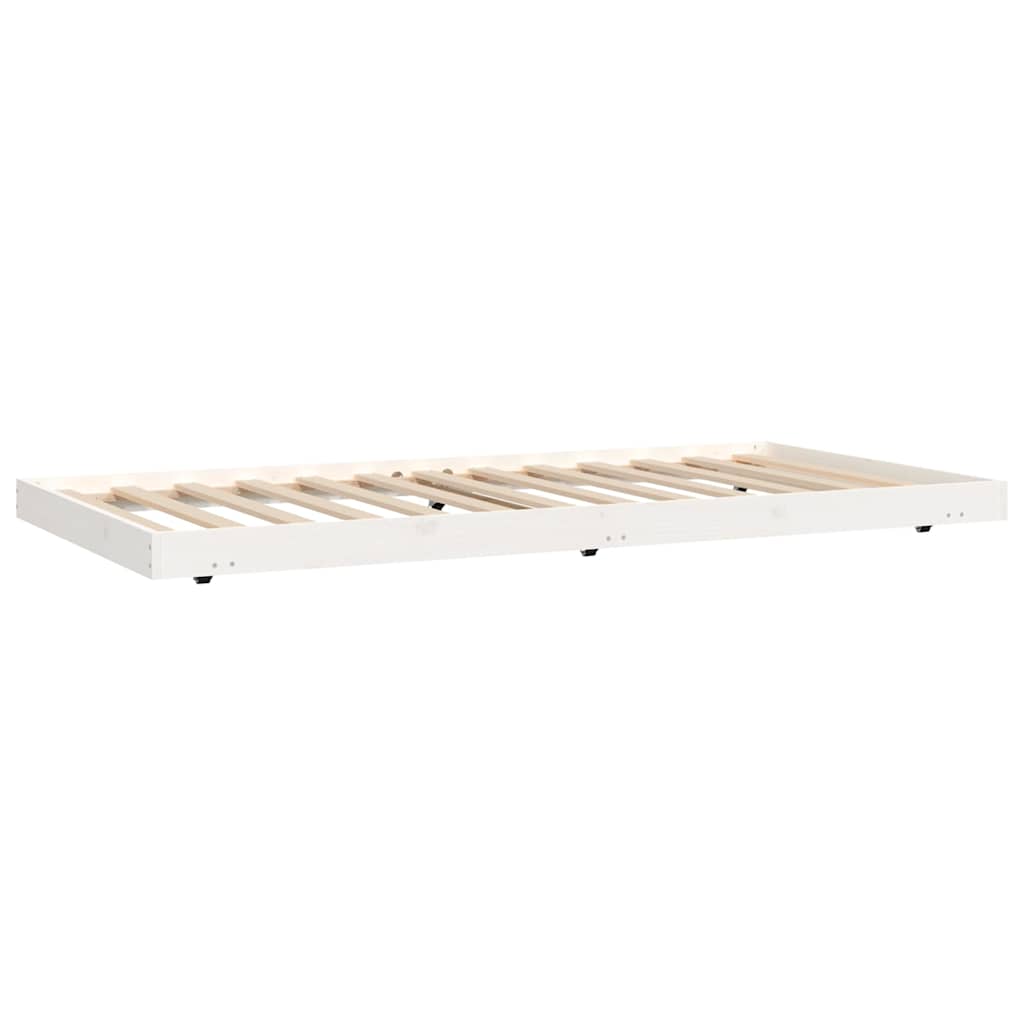 vidaXL Bed Frame without Mattress White 100x200 cm Solid Wood Pine 4