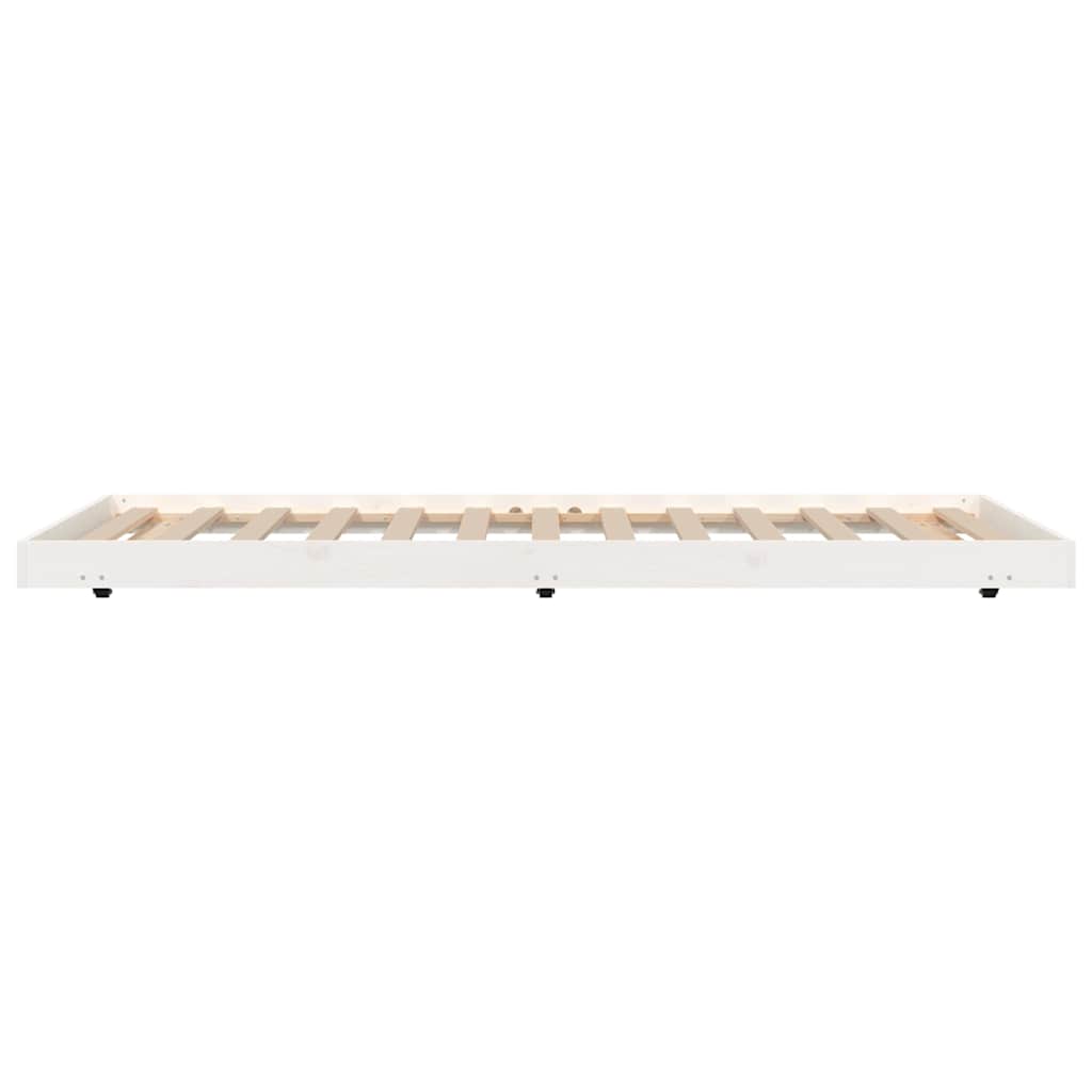 vidaXL Bed Frame without Mattress White 100x200 cm Solid Wood Pine 5