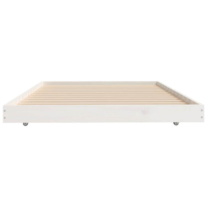 vidaXL Bed Frame without Mattress White 100x200 cm Solid Wood Pine 6