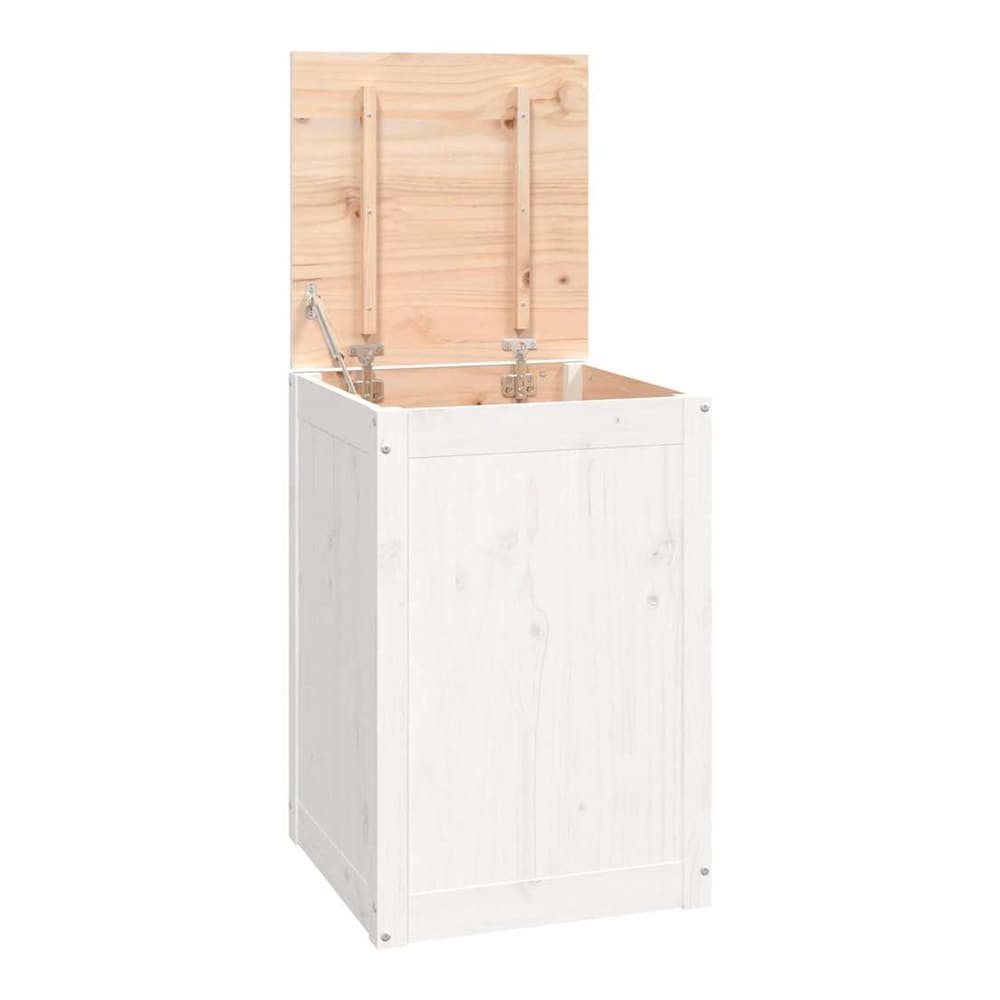 Laundry Box Solid Wood Pine White 44 x 44 x 66 cm