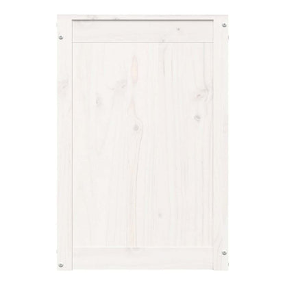 Laundry Box Solid Wood Pine White 44 x 44 x 66 cm