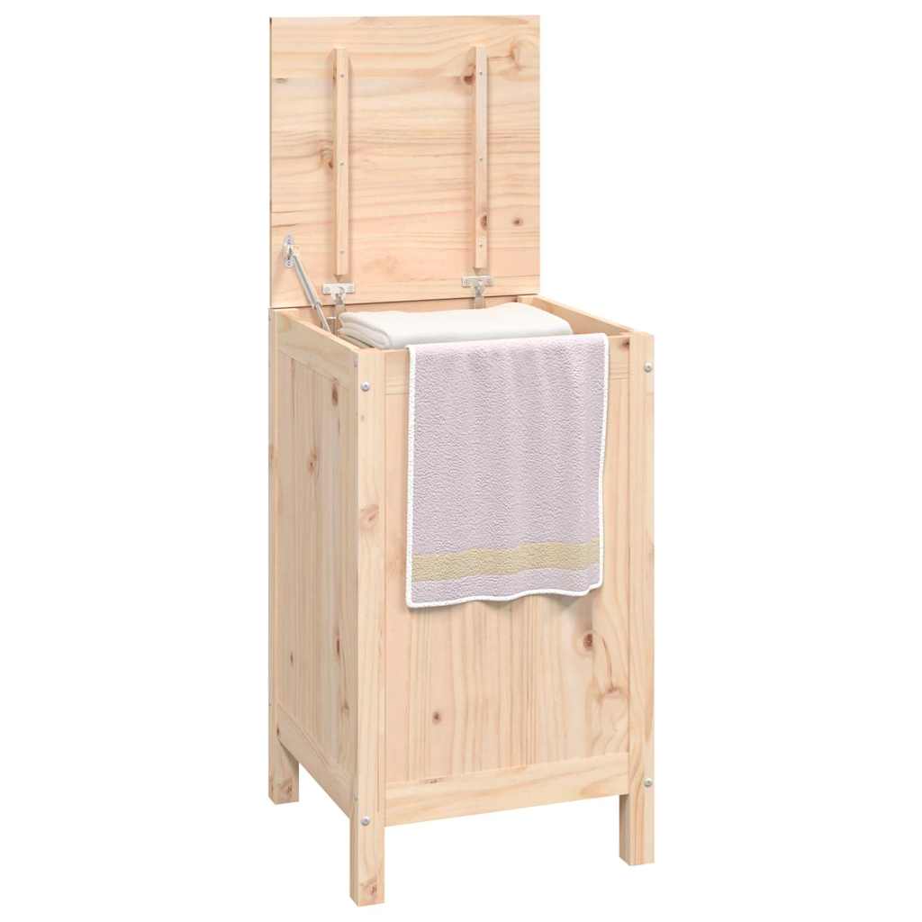 vidaXL Laundry Box 44x44x76 cm Solid Wood Pine 4