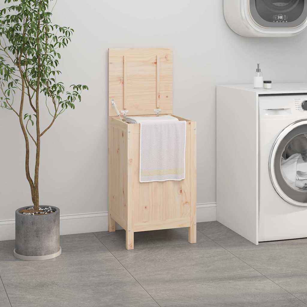 vidaXL Laundry Box 44x44x76 cm Solid Wood Pine 1