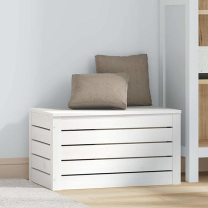 vidaXL Storage Box White 59,5x36,5x33 cm Solid Wood Pine 3