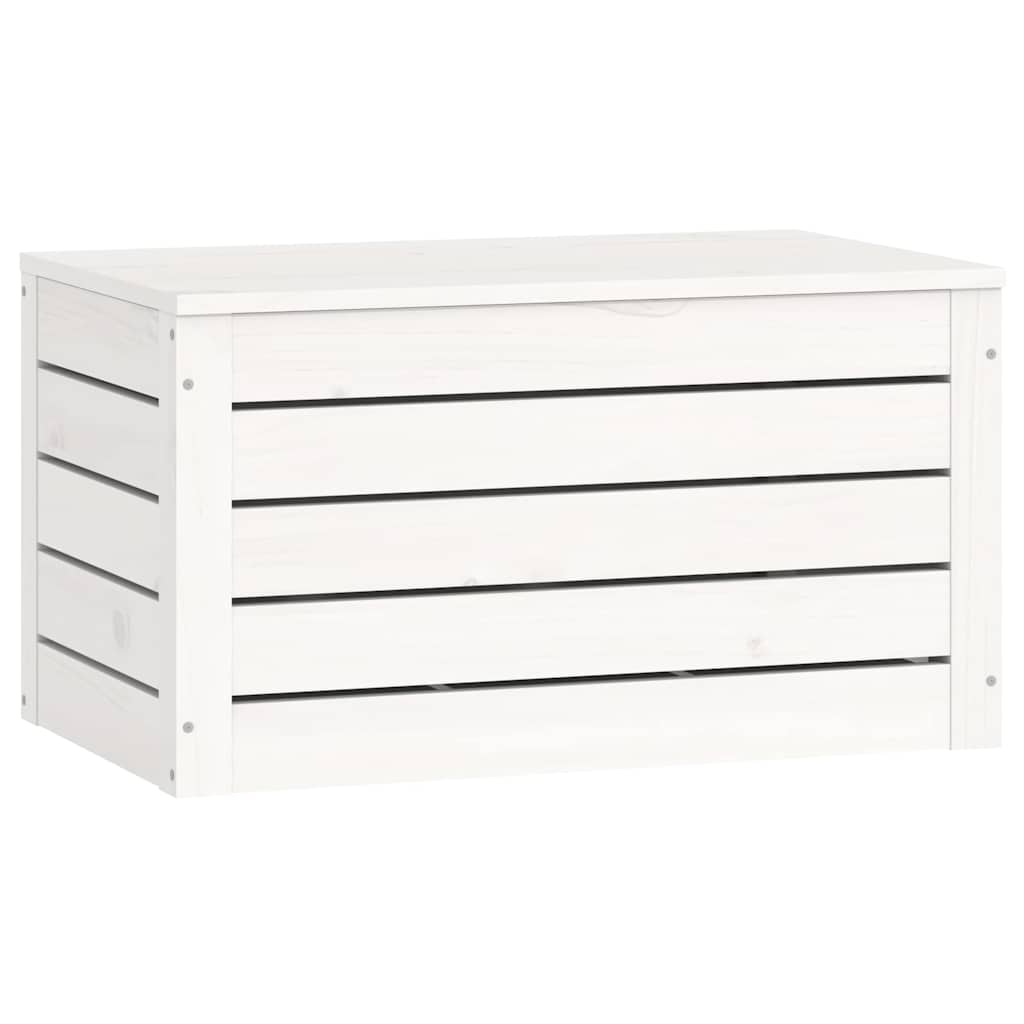vidaXL Storage Box White 59,5x36,5x33 cm Solid Wood Pine 4