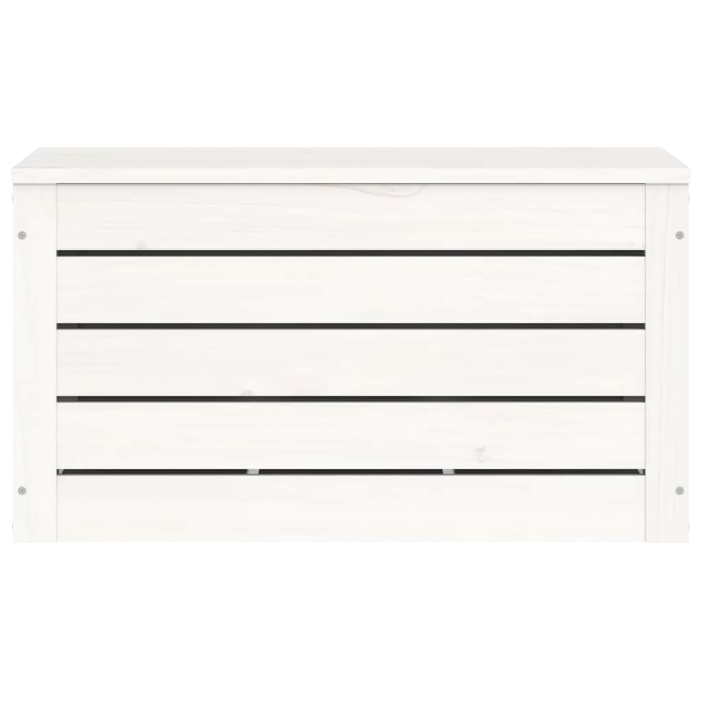 vidaXL Storage Box White 59,5x36,5x33 cm Solid Wood Pine 5