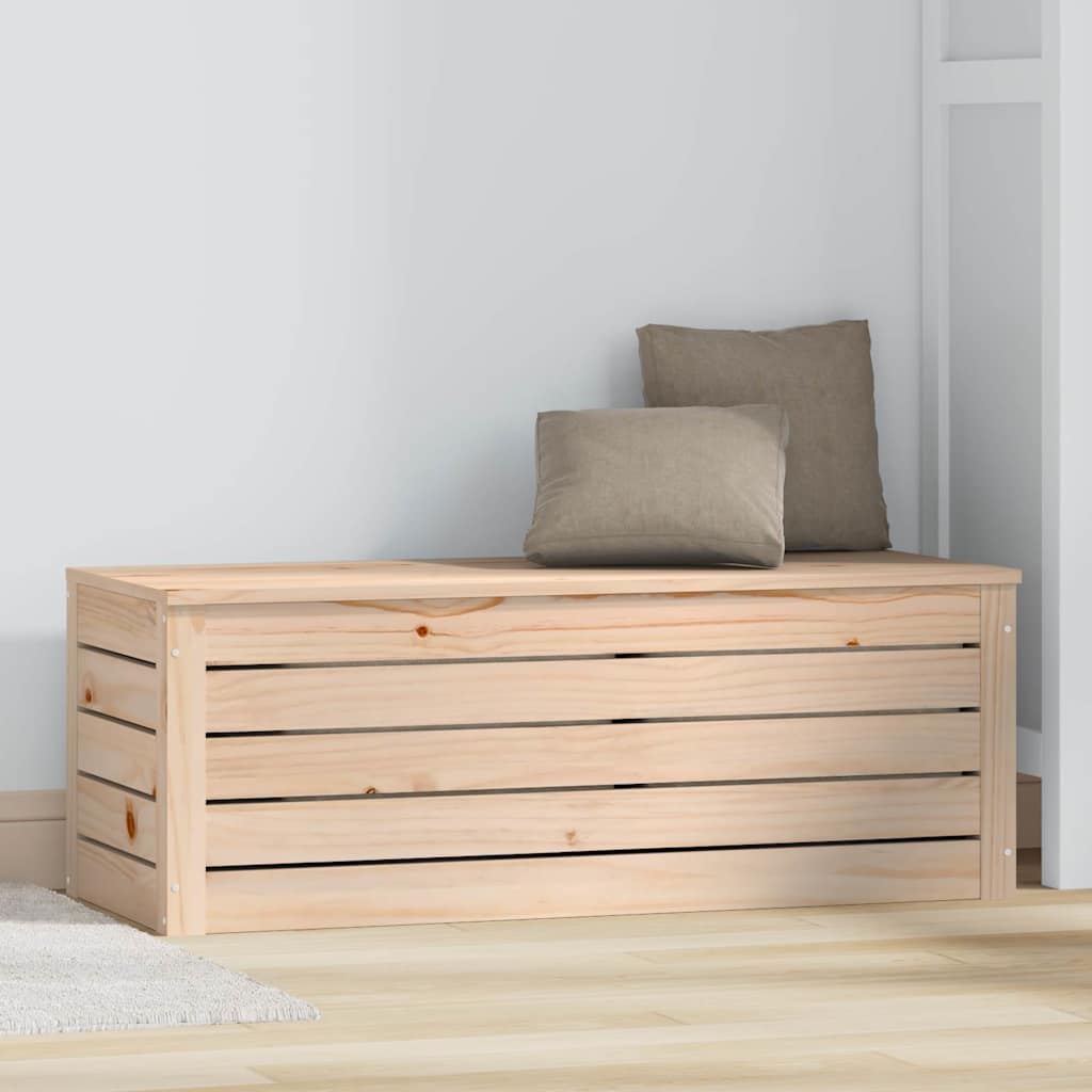 vidaXL Storage Box 89x36,5x33 cm Solid Wood Pine 3