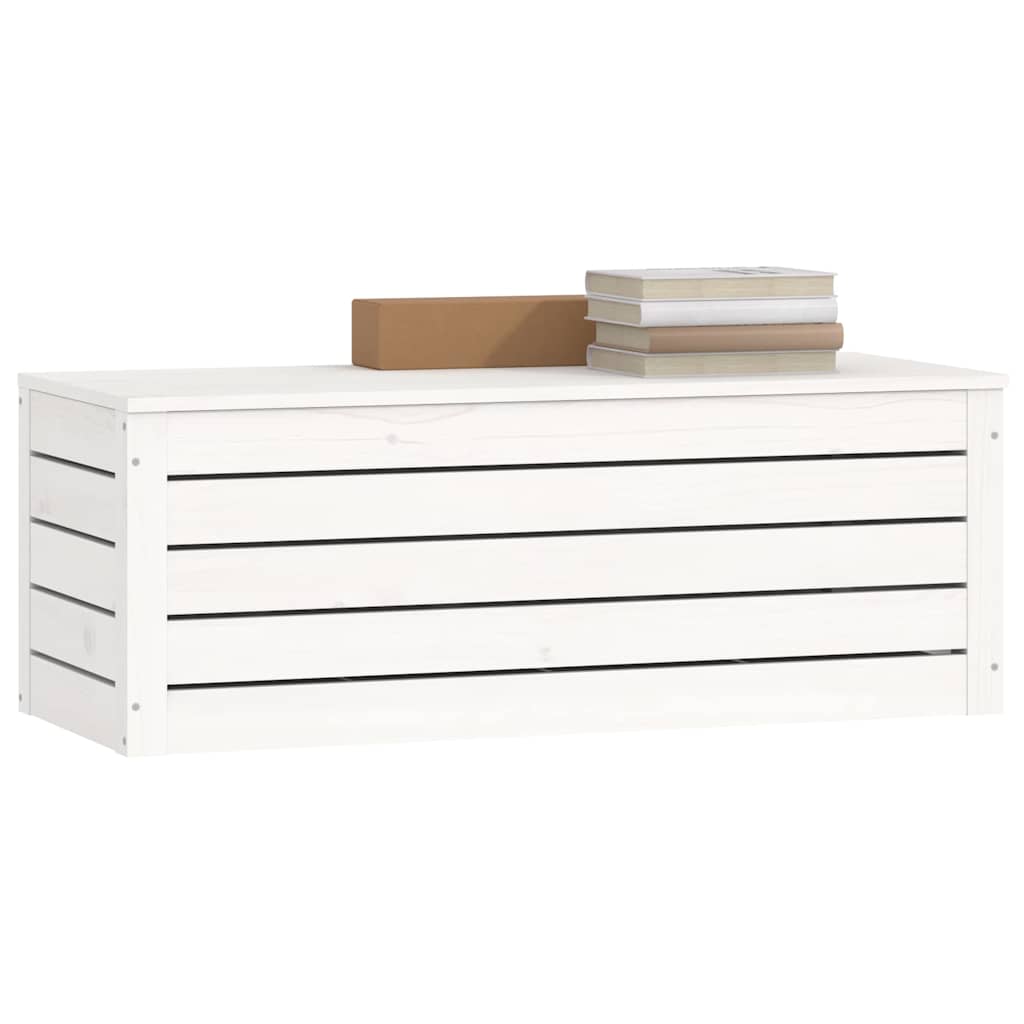 vidaXL Storage Box White 89x36,5x33 cm Solid Wood Pine 3