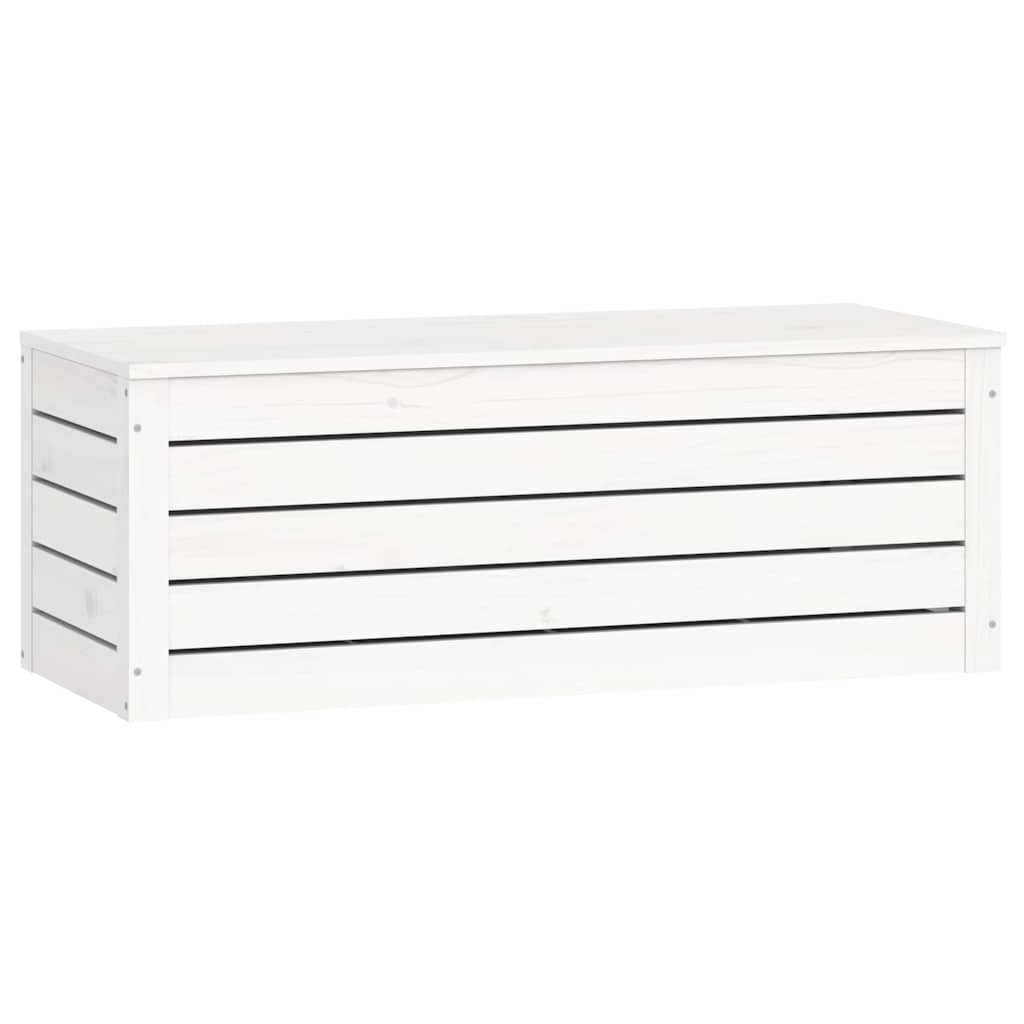 vidaXL Storage Box White 89x36,5x33 cm Solid Wood Pine 5