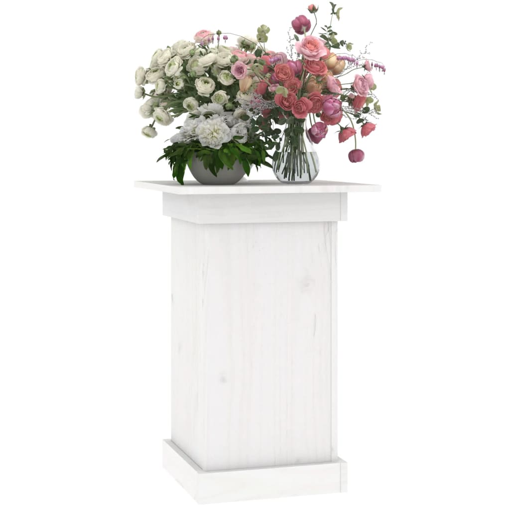 vidaXL Flower Stand White 40x40x60 cm Solid Wood Pine 4