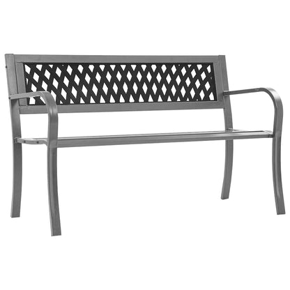 vidaXL Garden Bench Black 120 cm Steel 1