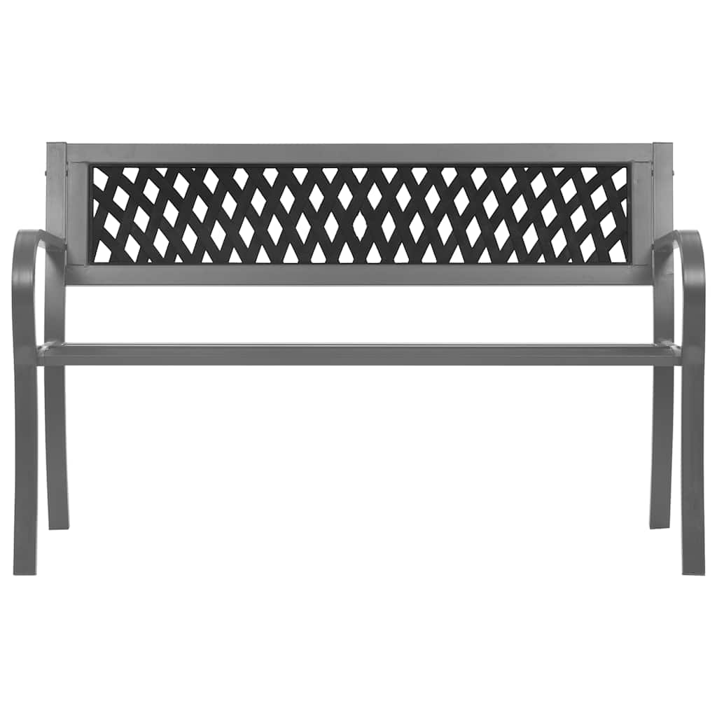 vidaXL Garden Bench Black 120 cm Steel 2