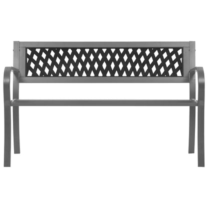 vidaXL Garden Bench Black 120 cm Steel 2
