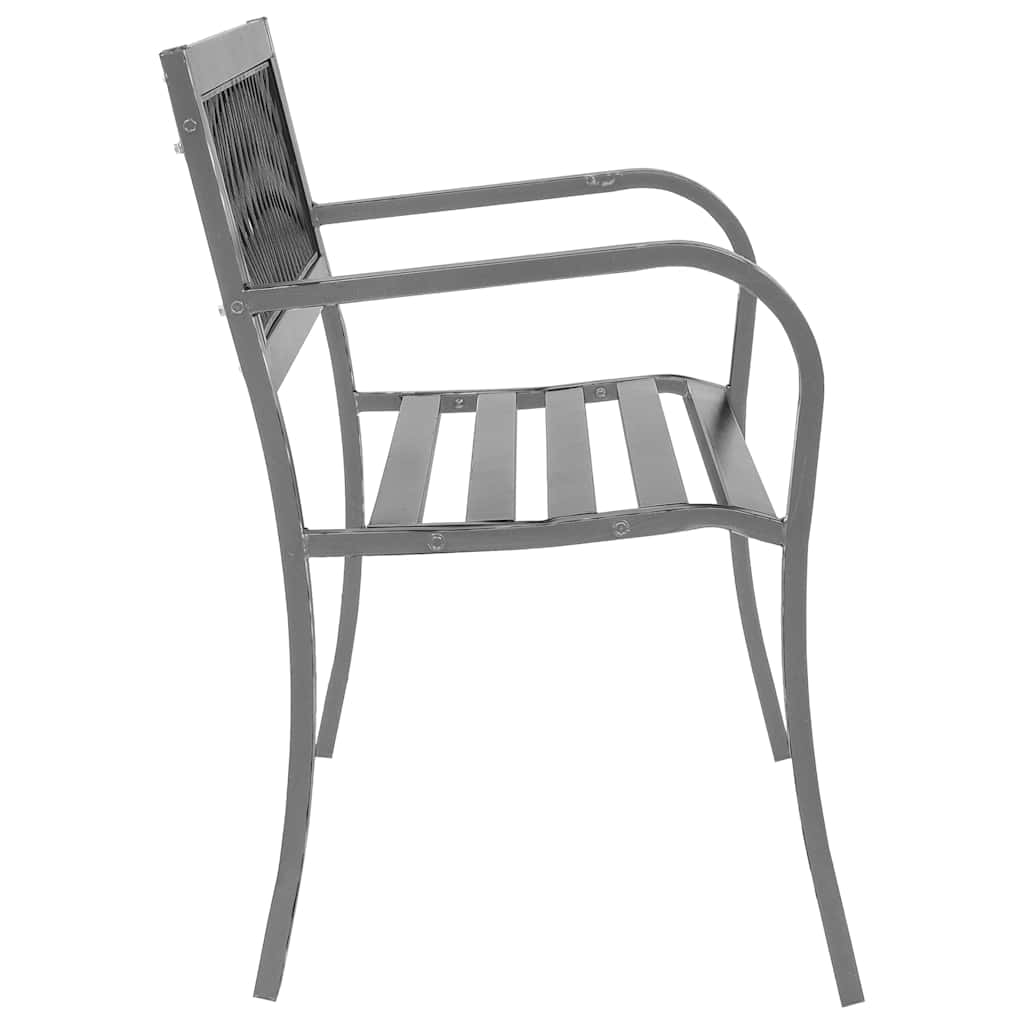 vidaXL Garden Bench Black 120 cm Steel 3