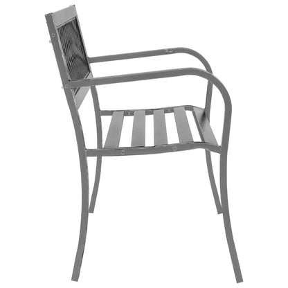 vidaXL Garden Bench Black 120 cm Steel 3