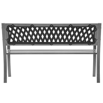 vidaXL Garden Bench Black 120 cm Steel 4