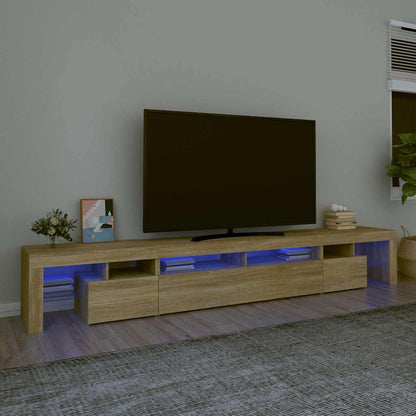 TV Cabinet with LED Lights 260x36.5x40 cm 2 pcs Sonoma oak 260 cm
